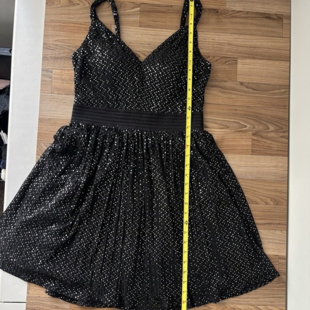 City Studio Mini Dress Sz 9 Black Silver Whimsygoth Glitter Baby‎ Doll Y2K Hoco - Picture 10 of 14